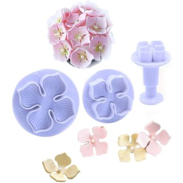 3 Pieces Hydrangea Flower Fondant Cutter Set