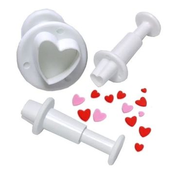 3 Pieces Love Heart Fondant Cutter Set