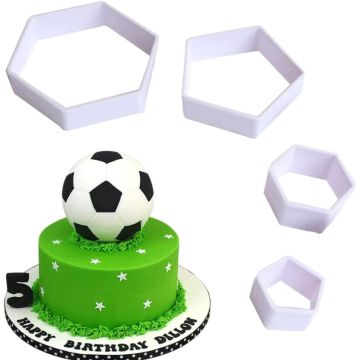 4 Pieces Football Fondant Cutter Set