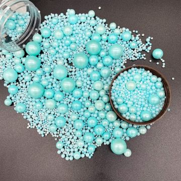 Mix Size Edible Baby Blue Sugar Ball/ Sprinkle