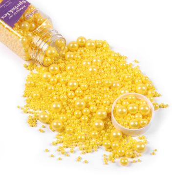 Mix Size Edible Yellow Sugar Ball Sprinkle