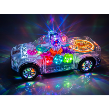 Transparent Police Gear Car With Lights and Music