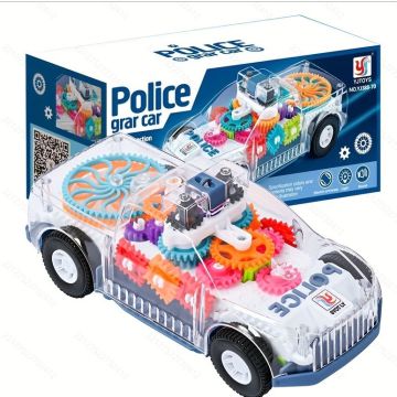 Transparent Police Gear Car With Lights and Music